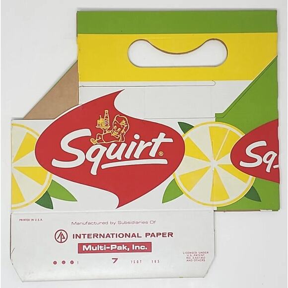 Vintage Squirt Soda 6 Pack Soda Bottle Carton Carrier New U130 - Picture 2 of 2